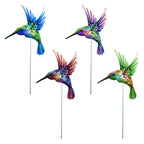 4PCS Metal Hummingbird Stakes Art Sculpture Outdoor Waterproof Iron Ornament Garden/Home Decor Yard Lawn Patio Garden Bird Decor