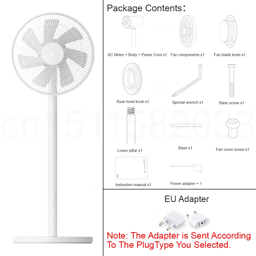 XIAOMI MIJIA Smart DC Inverter Floor Fan 1X Upgrade With 7-Blade,140° Wide-Angle Airflow,Low 25.6dB Noise,Wired Fan With Adapter