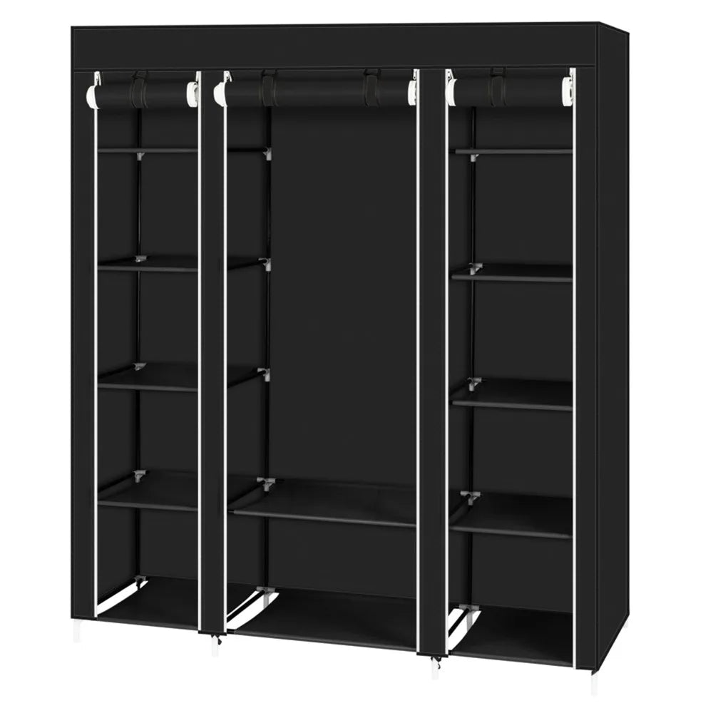 69" Portable Clothes Closet Wardrobe Storage Organizer with Non-Woven Fabric Quick and Easy to Assemble Extra Strong