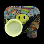 5Pcs/Set 50MM 4 Layer Zinc Alloy Grinder 18X14CM Metal Rolling Tray Tobacco Storage Tube Silicone Ashtray Cigarette Smoking Kit