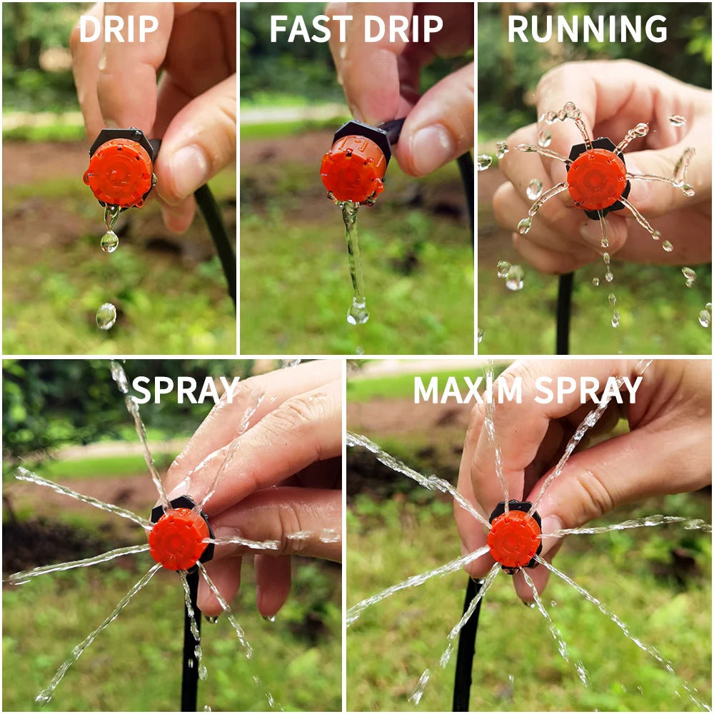 Greenhouse 10M-30M DIY Drip Irrigation System Automatic Watering Garden Hose Micro Drip Watering Kits with Adjustable Drippers