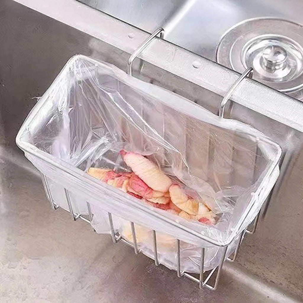 Kitchen Sponge Holder Stainless Steel Sponge Caddy Towel Drain Rack Wall Mounted Kitchen Sink Organizer