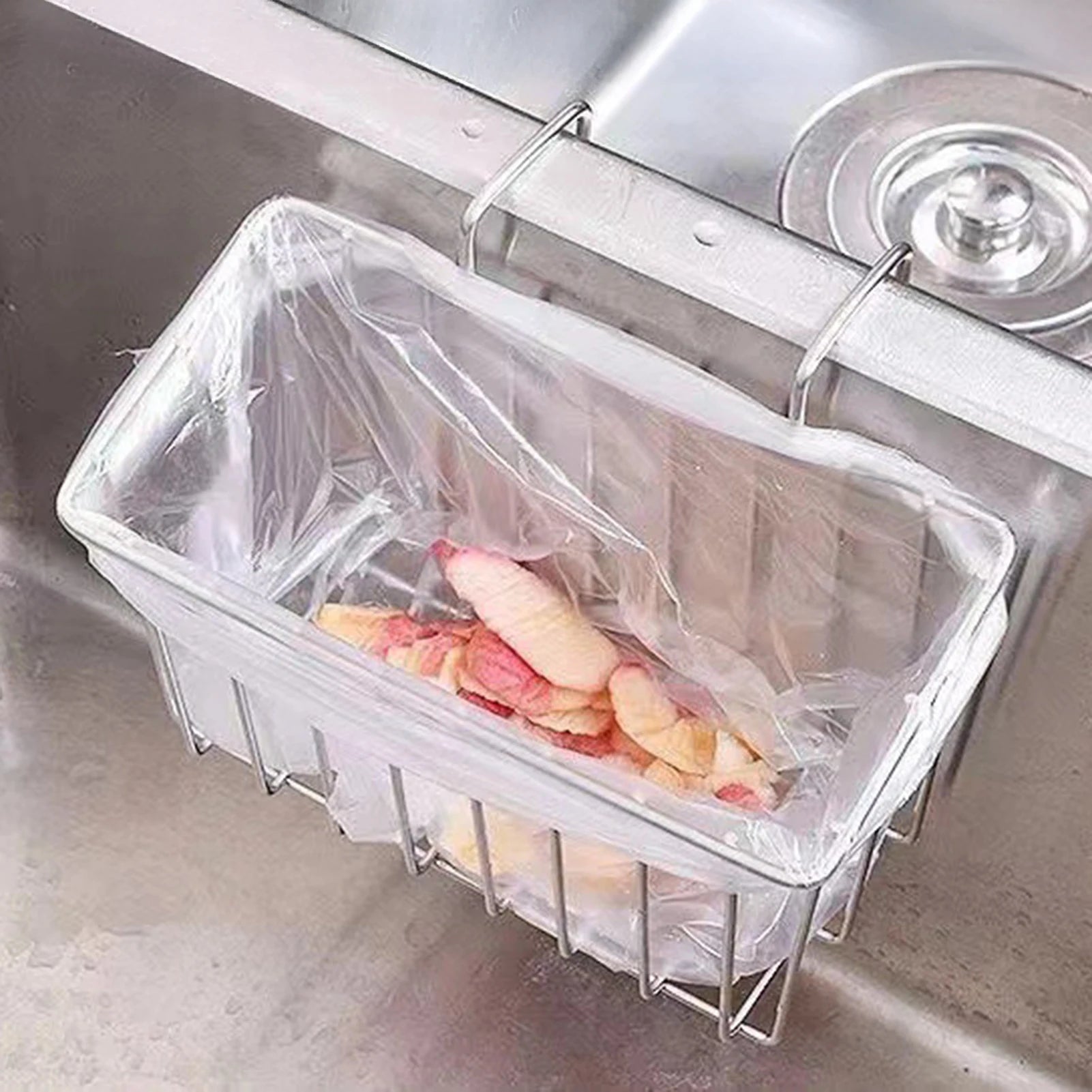 Kitchen Sponge Holder Stainless Steel Sponge Caddy Towel Drain Rack Wall Mounted Kitchen Sink Organizer