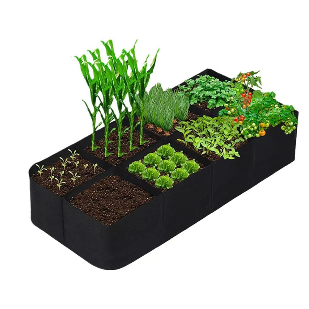 Garden Planting Bag Multi-gird Felt Growing Bag Rectangle Planting Nursery Pot Vegetable Tomato Potato Planting Container Plant