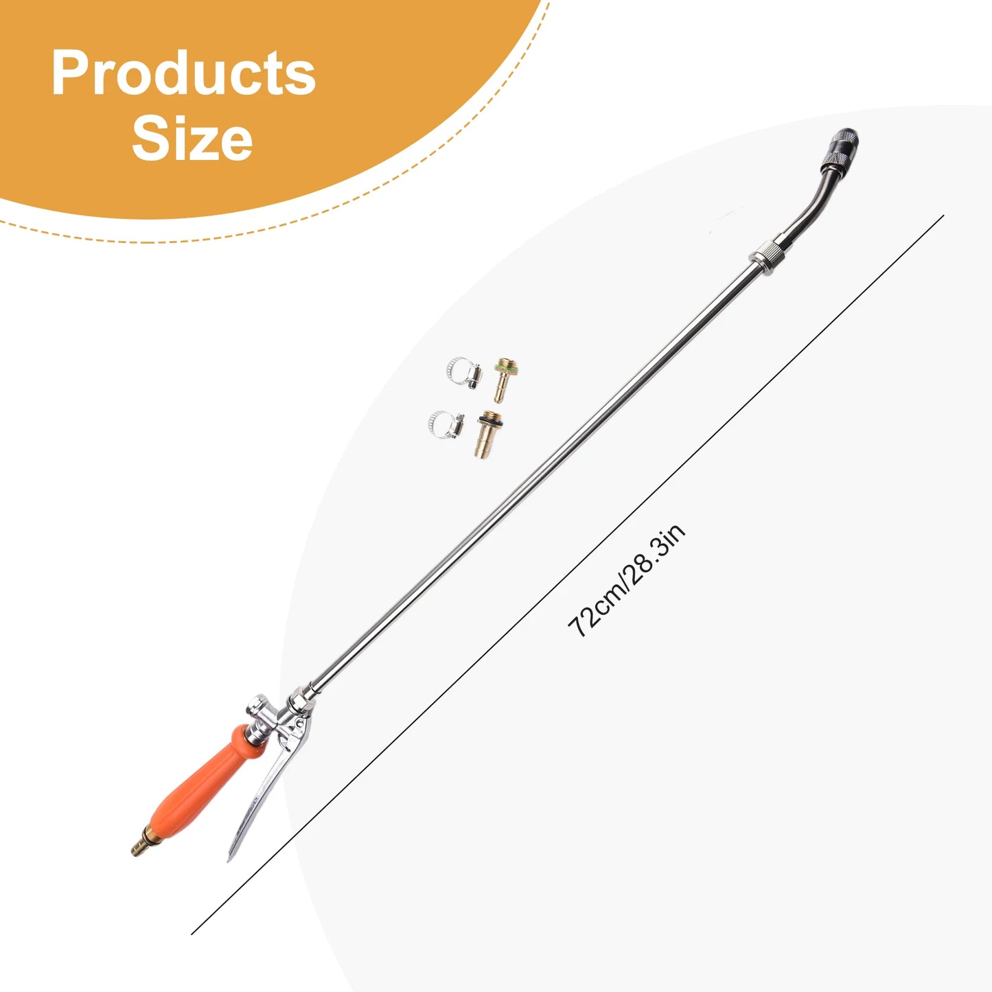 Brass Barb Sprayer Replacement Backpack Sprayer Tools 1/4" 3/8" Brass Barb Connector With Shut Off Valve & 2 Hose Clamps