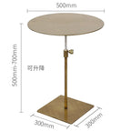 Stainless Steel Lifting Coffee Table Square Or Circular Diameter 30-35 50 Mobile Sofa Side Table Light Luxury Metal Tall Table