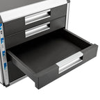 Silver Metal Drawer Box Lockable 4 Compartments DIN A4 Aluminium Alloy Document Storage Box Robust Organiser Box Document Box