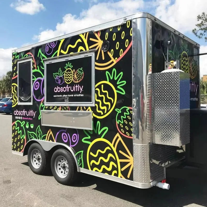 Customized Fast Food Caravan Mobile Kitchen Truck Shipping Container Food Trailer Complete Cooking Equipment System