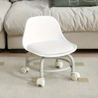 Universal Wheel Small Stool Waterproof Mobile Low Stools with Backrest Removable Seat Cushion Round Stool Household Accessories