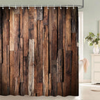 3D Retro Old Wood Pattern Shower Curtains Europe and America Style Printed Bath Curtain Waterproof Bathroom Shower Curtain