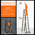Thickened carbon steel telescopic ladder Multifunctional herringbone ladder Bamboo ladder Lifting  folding engineering staircase