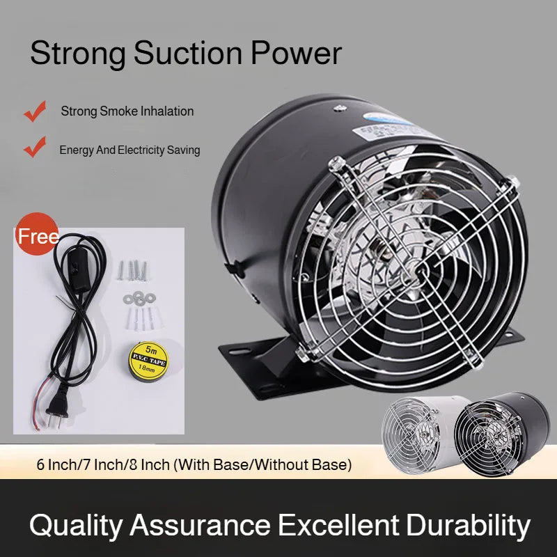 6/10Inch Powerful Kitchen Pipe Exhaust Fan Multi function Extractor Ex