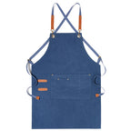 New Durable Goods Heavy Duty Unisex Canvas Work Apron with Tool Pockets Cross-Back Straps Adjustable For Woodworking Painting