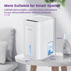 LOEFME Electric Dehumidifier 1000ML with Timer, Low Noise, 7 Color Light, Mini Air Dehumidifier, for Bedroom, Bathroom, Wardrobe