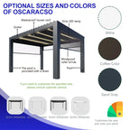 Motorized Opening Roof Waterproof Aluminum Carport Bioclimatic Garden Pergola with Automatic Function and Weather Resistant Desi