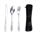 Travel Cutlery Set Portable Picnic Tableware Kit Storage Bag Kitchen Accessories Gadgets Tools Camping BBQ School Home Case
