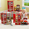 Kitchen Pretend Play House Set Spray Water Vapor Mini Fridge Kitchen Fast Food Burger Fries Dessert Educational Role Play Toys