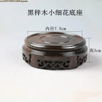High Quality Miniature Wooden Round Base Figurines Vase Flower Pot Sorting Table Display Stand Tea Sets Pedestal Plant Shelves