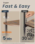 SONGMICS HOME Superfast Toolless Assembly, Corner Shelf Stand, 5-Tier Corner Standing Shelf, Living Room, Bedroom, Kitchen