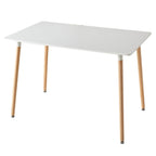 EGOONM Nordic Round / Rectangular Table Solid Wood Family Small Living Room Simple Modern Dining Table White