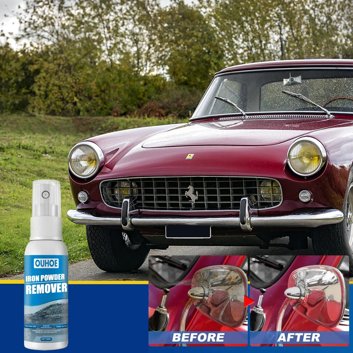 Automobile Iron Powder Rust Remover Spray  Anti-Rust Remover For Cleaning Cars Rust Removal Spray For Metal Surface