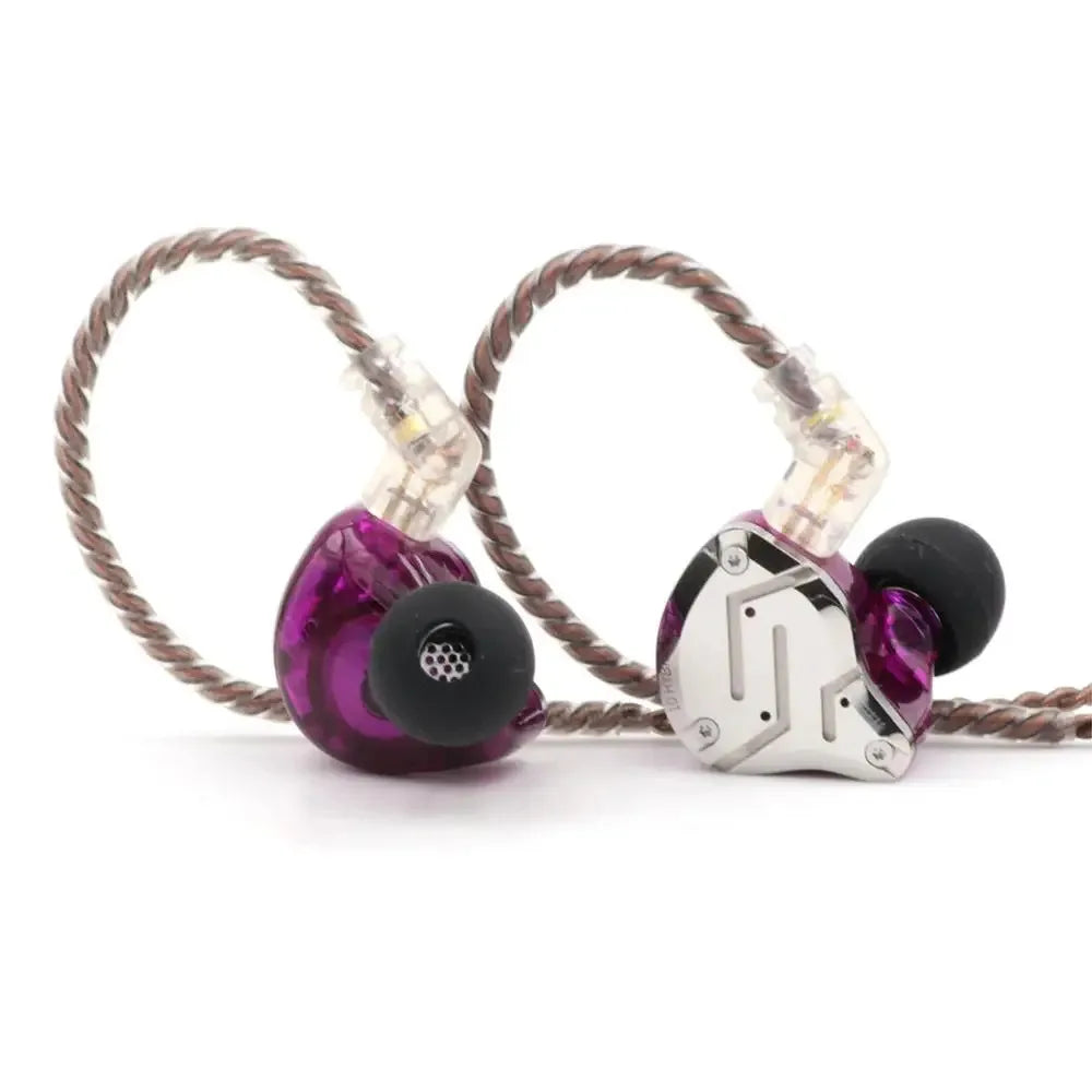 KZ ZS10 Pro 4BA+1DD 5 Driver in-Ear HiFi Metal Earphones with Stainless Steel Faceplate, 2 Pin Detachable Cable