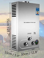 VEVOR 6L-18L Propane Gas Tankless Water Heater, Bathroom heating instant,Outdoors Water Heater Boiler Car Camping