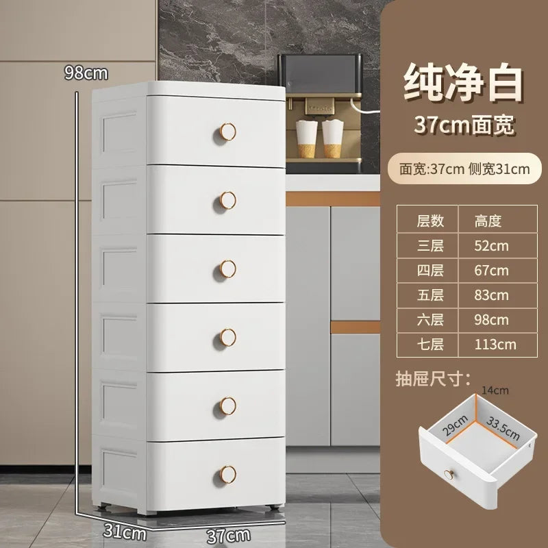 Modern Plastic Cabinet for Bedside Drawer Type Narrow Side Bathroom Cabinet Creative Cabinets for Laundry Room