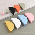1Piece Colorful Kitchen Cabinet Handles Wardrobe Door Drawer Knob Semi-circular Cream Style Children's Room Color Handle Pairing