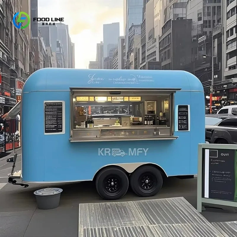 2025 Chinese Mobile Fast Kitchen With Full Equipments Street Cart Stainless Steel Food Truck Coffee For Sale Usa