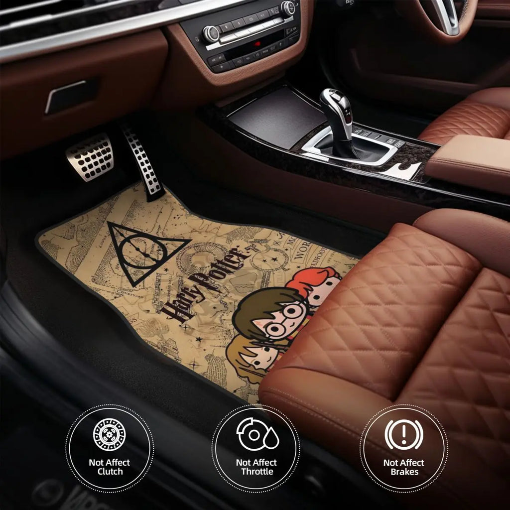 Harrys Potters Automotive Floor Mats for Cars Universal Fit Full Set Car Floor Mats Non-Slip for SUV Truck