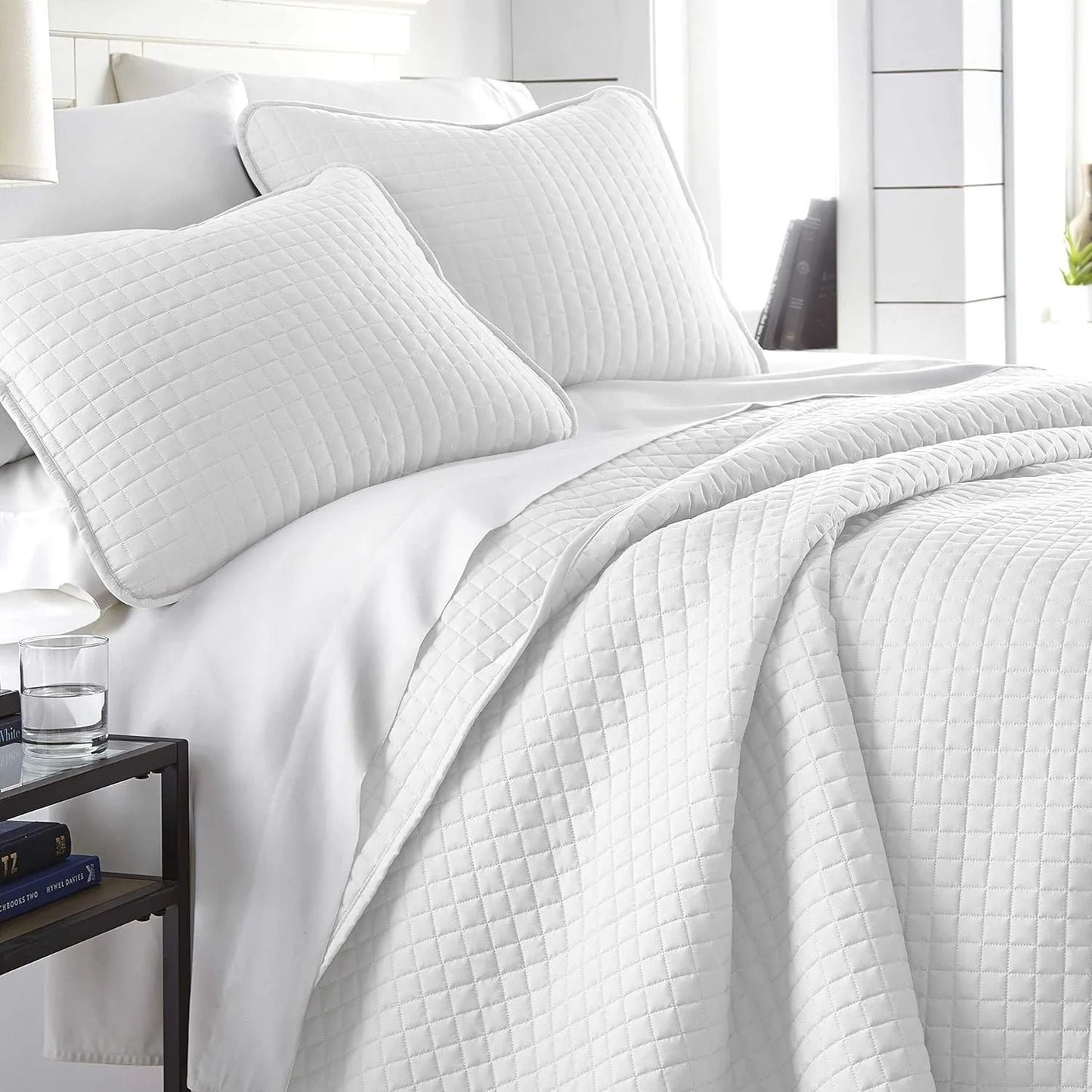 XL Twin Quilt Set, Microfiber Quilted Bedspread, Twin Bedding Coverlet Set with Pillow Sham, Wrinkle-Free, Stain & Pet Hair