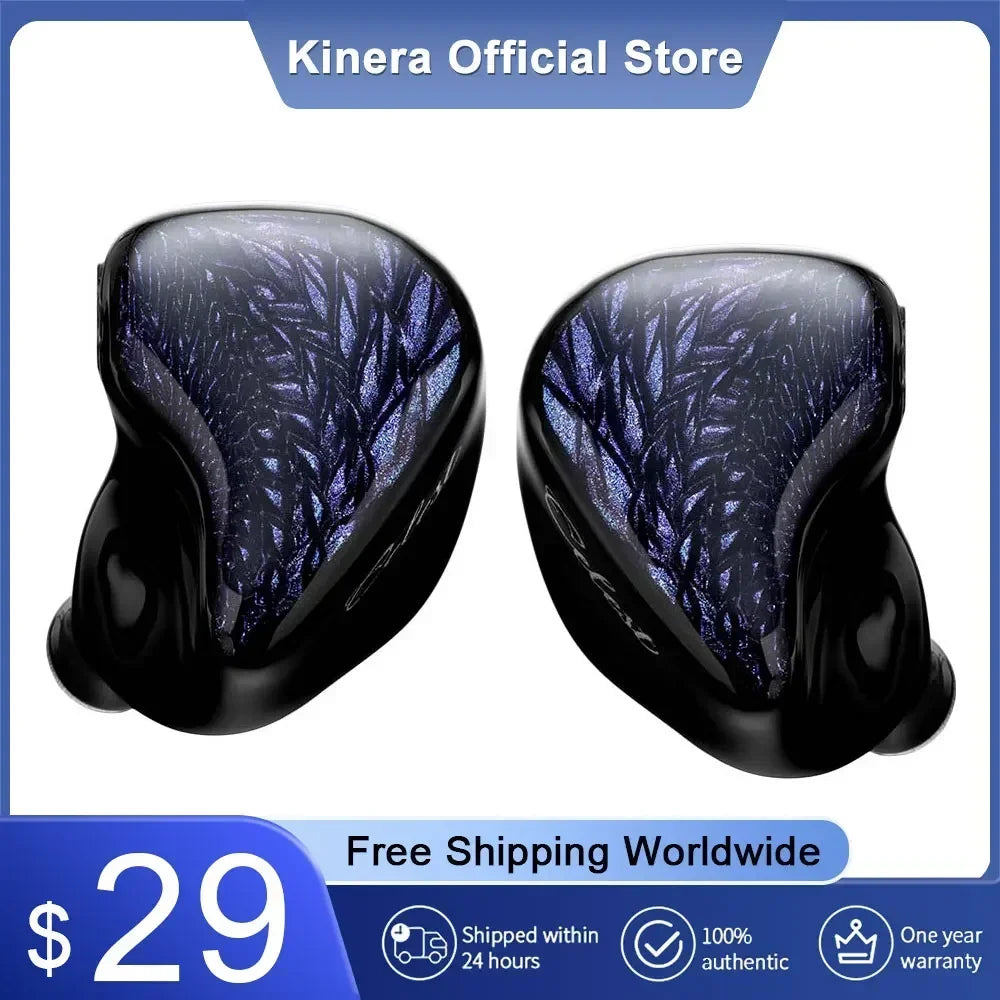 Kinera Celest Wyvern Black Game Wired Best HiFi In-Ear IEMs Earphone LCP Dynamic Driver Monitor Headphone with Detachable Cable