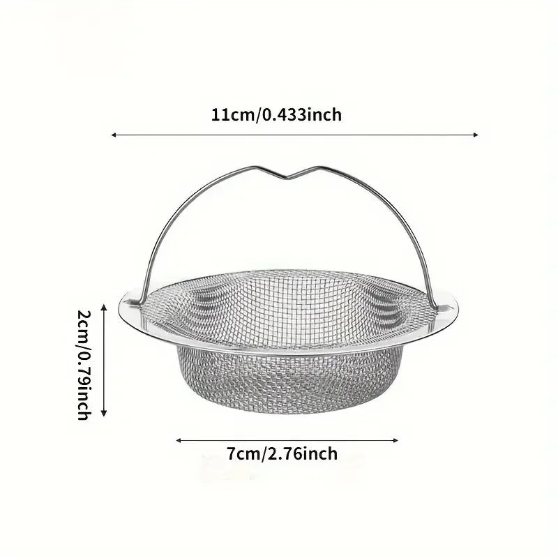 1/20pcs Kitchen Sink Strainer With Handle & Stopper Replacement Drain Basket Stainless Steel Mesh Filter Waste Hole