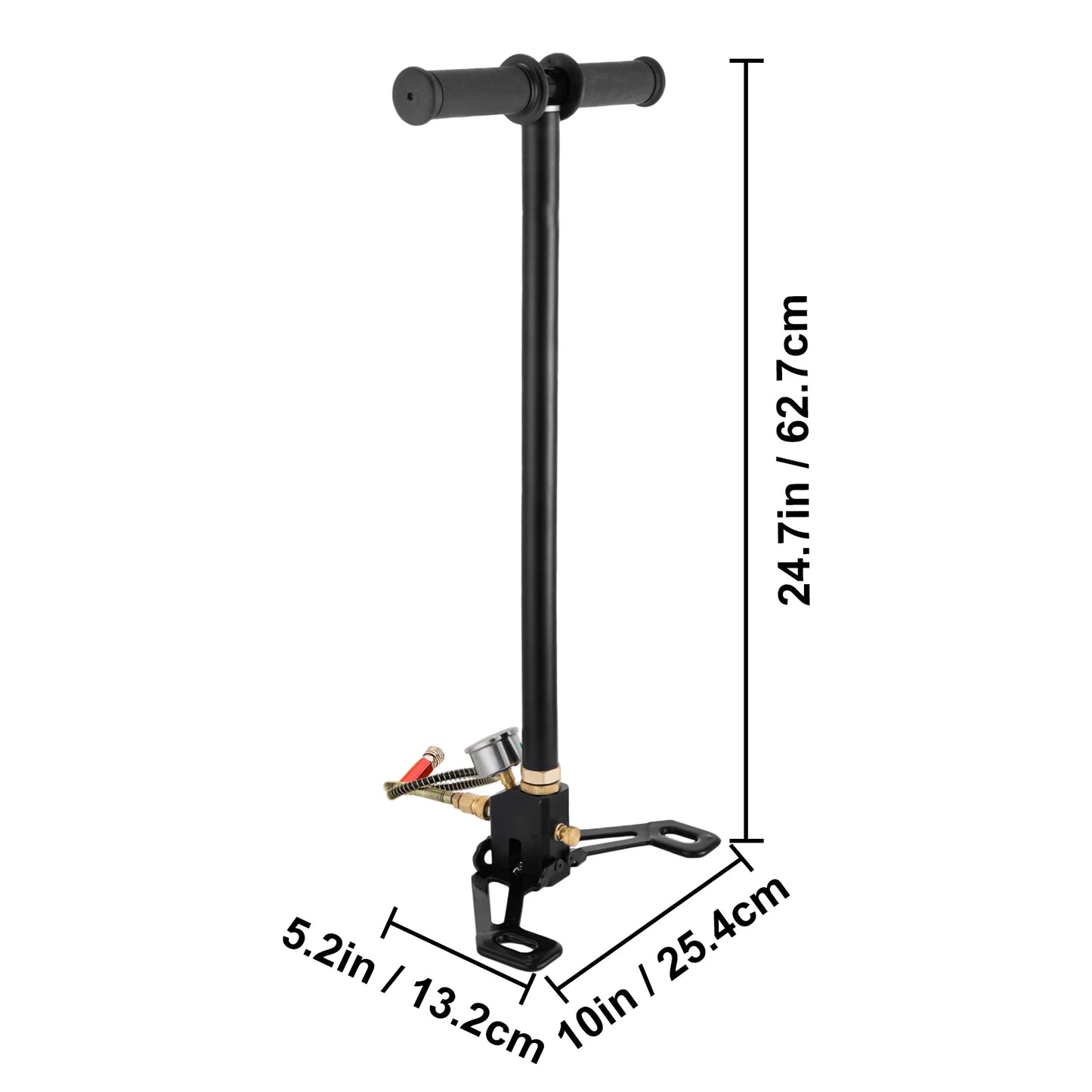 VEVOR 3-Stage PCP Hand Pump | 4500 PSI High-Pressure Air Gun Filling Stirrup with Gauge
