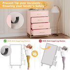 4 Drawers Dresser Chests for Bedroom Wood Chest of Drawers Dresser Drawer Organizer for Living Room Hallway and Entryway
