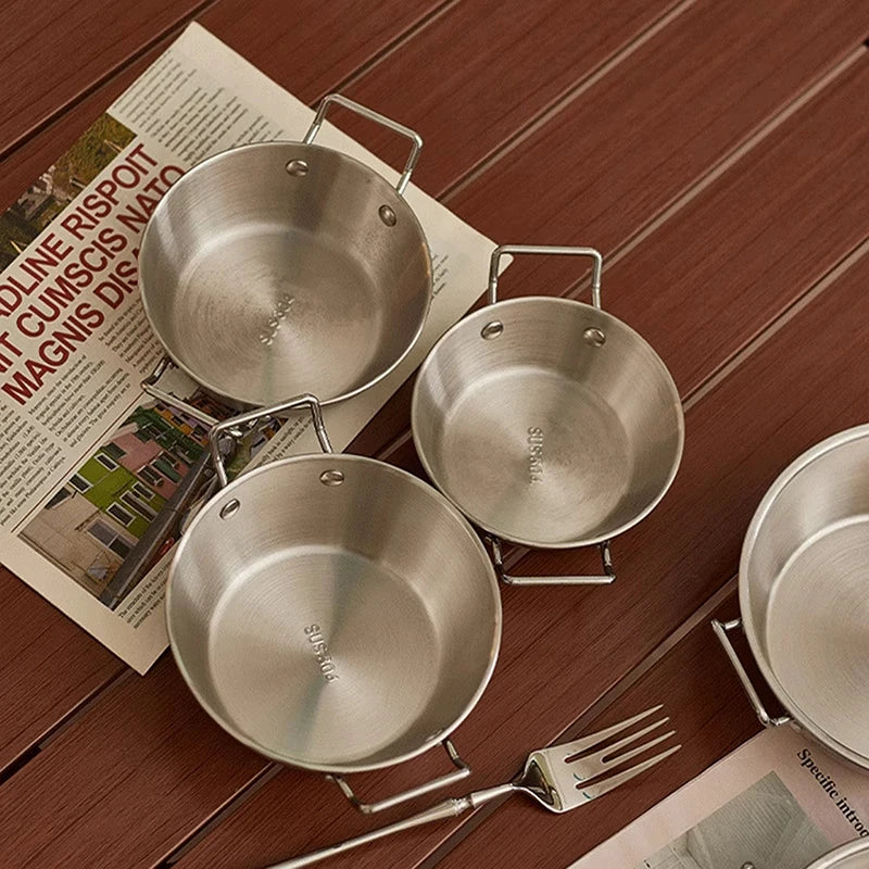 Home Chef Stainless Steel Seafood Rice Pot, Paella Pan, Saucepan, and Snack Plate for Kitchen Use