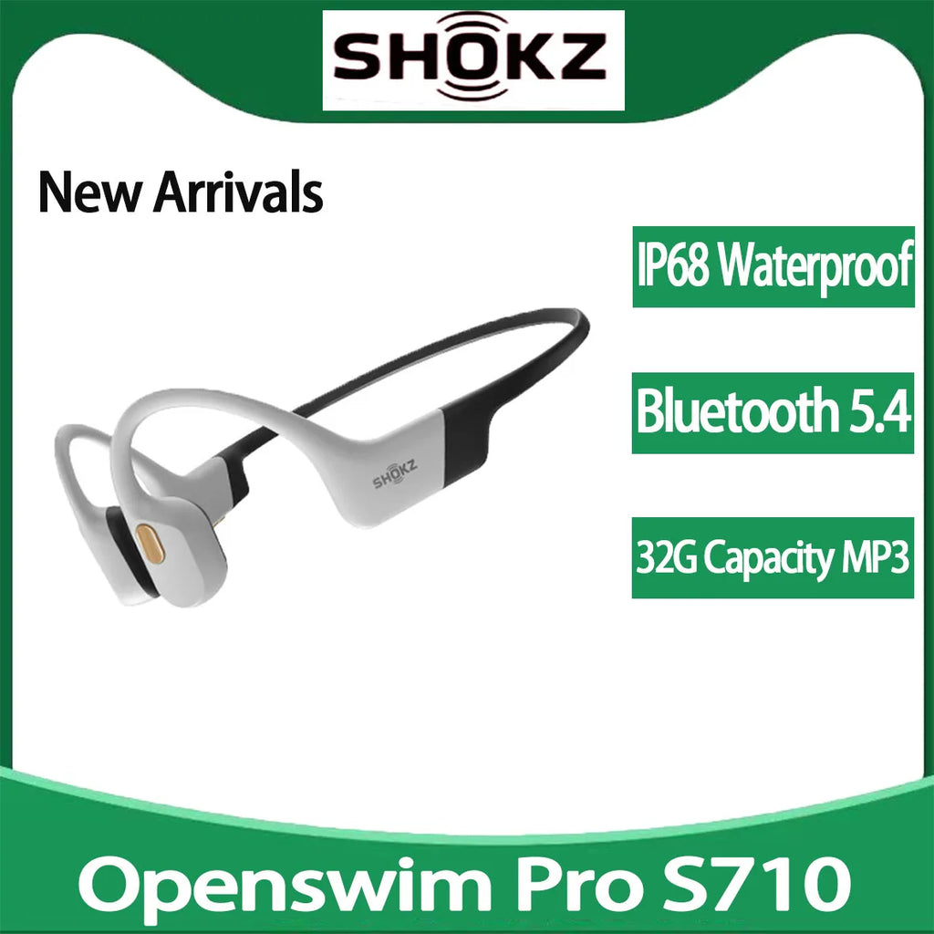 New Arrivals SHOKZ OpenSwim Pro Open-Ear Bone Conduction Bluetooth&MP3 Mode Sport Headphones IP68 Waterproof Swimming Headphones