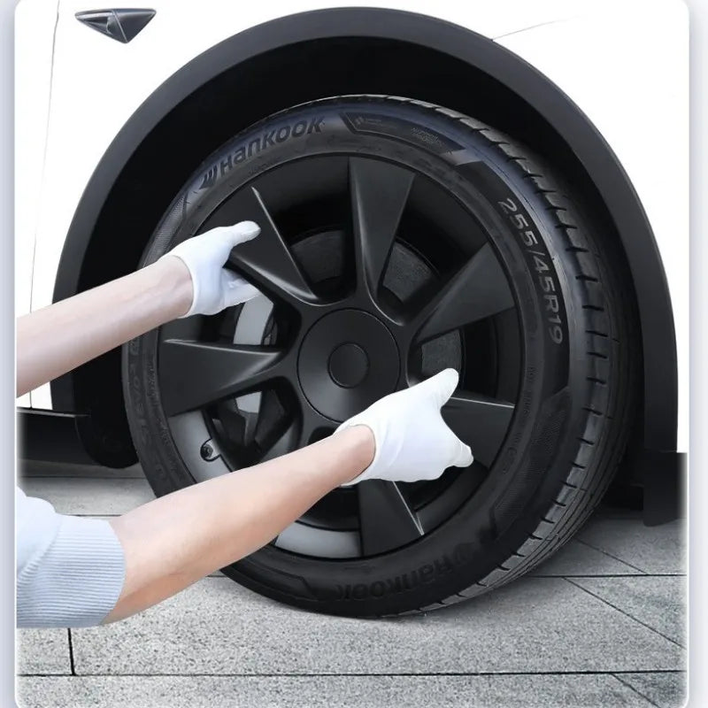 19 Inch Wheel Caps 4PCS Wheel Cover Performance Replacement Wheel Hub Cap Full Rim Cover Accessories For Tesla Model Y 2018-2024