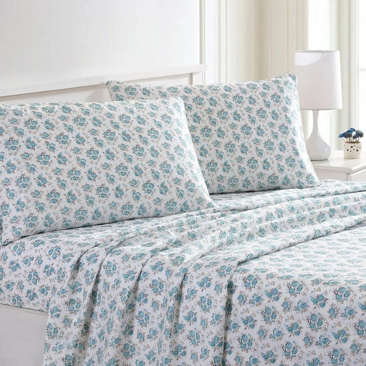 4-Piece Bedding Sheets & Pillowcase Set, Printed Extra Soft Deep Pocket Up To 16 Inch Mattress Forever Roses, Bedding Set
