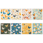 8 Pieces Chicken pattern Kitchen Wipes Washable Reusable Sponge Cleaning Cloths Absorbent Dish Cloths For Kitchen Bar Counters