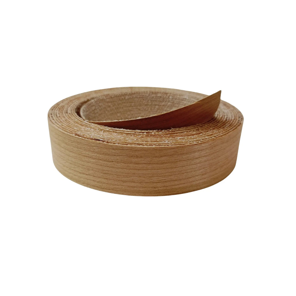 Pre-glued Maple/Birch/Oak/Pine/Walnut/Cherry/Ash/Acacia Wood Edge Banding Strip,Iron on Veneer Edging Trim for Furniture Repair