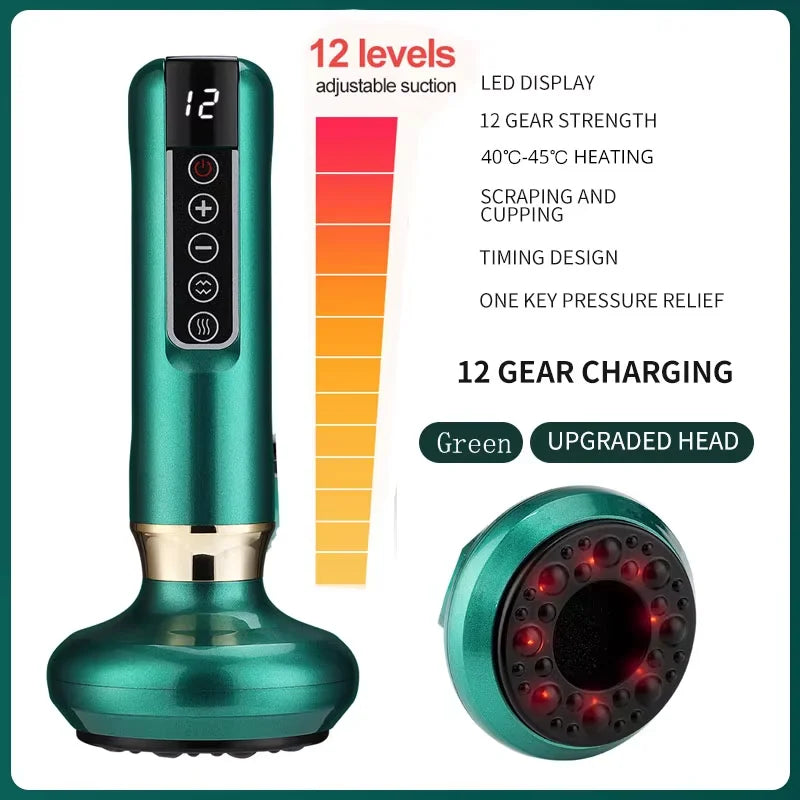 Intelligent Electric Cupping Device | Vacuum Negative Pressure Meridian Massager with Heating