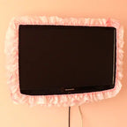 24-48INCHES Fabric TV Circle Power on Without Taking Out Dust Cover Monitor Screen Home Decorations Dust Cover with Elastic