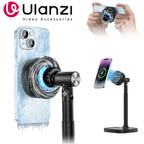 Ulanzi SK-10 3 in 1 Magnetic Cell Phone Stand with Cooling Fan and Wireless Charger for iPhone Height Adjustable Phone Desk Hold