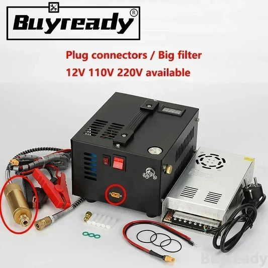 300bar 4500Psi 30Mpa Refilling Air Compressor 12V 110V 220V For Hunting Diving Air PCP Pump Car Pump Compressor Motorcycle Tyre