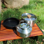 Leaftour Stainless Steel Camping Cookware Set Kettle Pot Pan - Outdoor Cooking Essentials for 2-3 Person