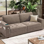 Modern 89" Sofa - Chenille, USB/Type-C, Removable Cover for Small Spaces