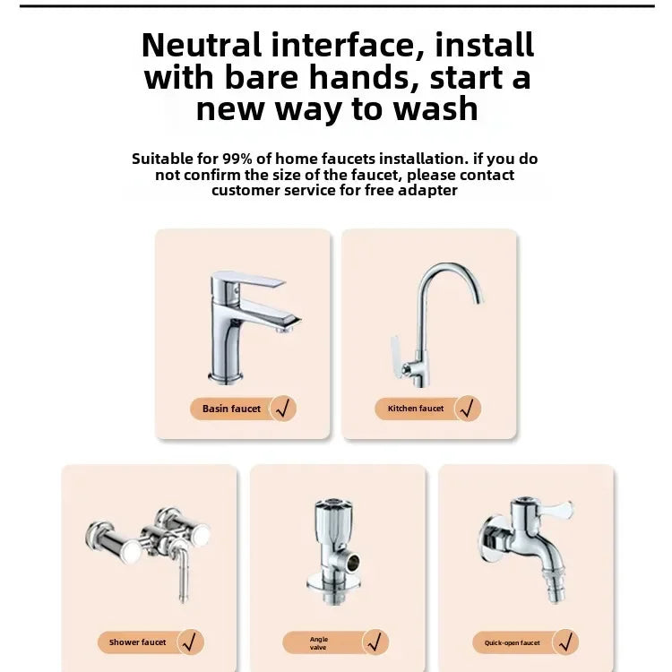 Handheld Faucet Kitchen Faucet Adapter Set With Adjustable Diversion Valve Faucet Portable Household Bathroom Shower Nozzle