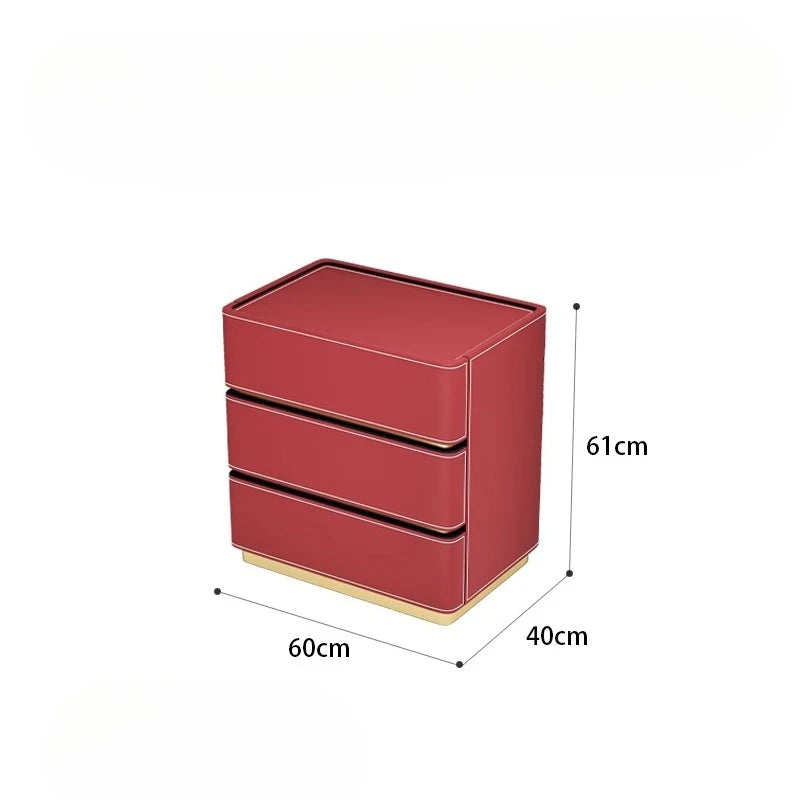 3 4 5 drawers Saddle leather Storage locker household living room drawer cabinet Italian light luxury wood Dressers Furniture